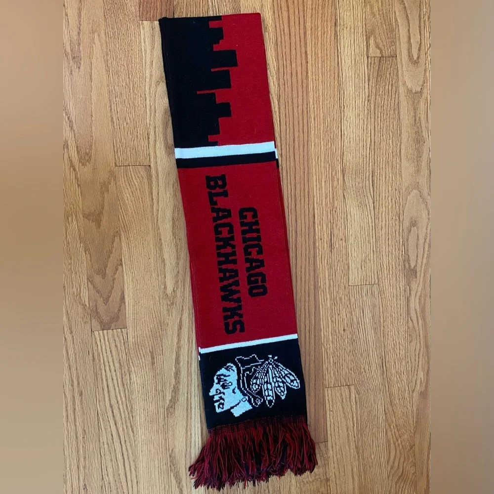 Chicago Blackhawks Scarf Adult One Size Red Black White Unbranded Hockey NHL